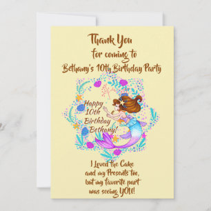 Name Braun Haarmagazin Mauve auf Cream Party I hin Dankeskarte