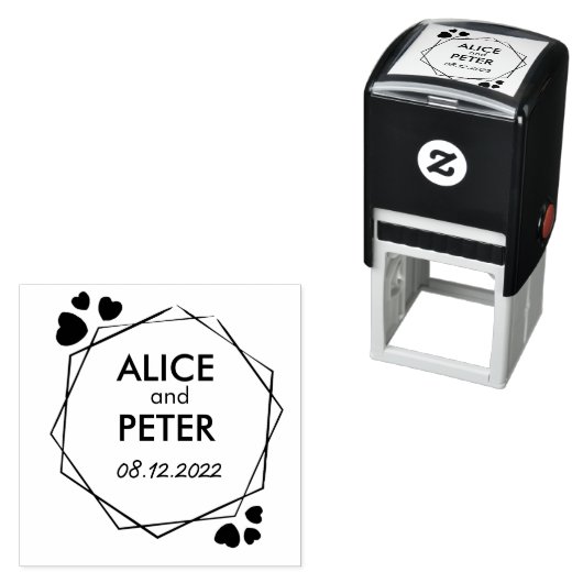 Name, Braut und Geburtsname Permastempel (Beispiel)