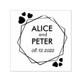 Name, Braut und Geburtsname Permastempel (Design)