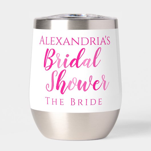 Name Brautparty Bride Hot Pink Modernes Party (Vorderseite)