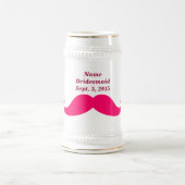 Name Bridesmaid Datum Pink Mustache Bierglas (Mittel)