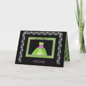 NAME - Bridesmaid Invite LIME GREEN Gown Einladung (Rückseite)