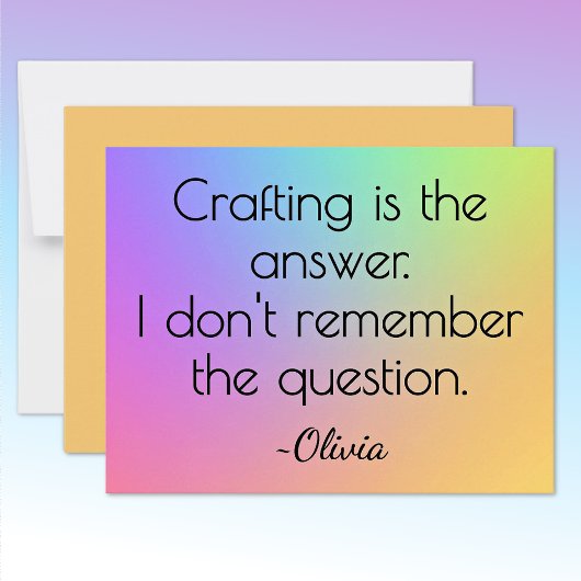 Name, Bright Gradient Rainbow All-Occasion Flat Mitteilungskarte