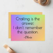 Name, Bright Gradient Rainbow All-Occasion Flat Mitteilungskarte (Vorderseite/Rückseite Beispiel)