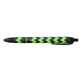 Name Bright Green Zig Zag auf schwarz Kugelschreiber (Unterseite)