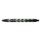 Name Bright Green Zig Zag auf schwarz Kugelschreiber (Rückseite)