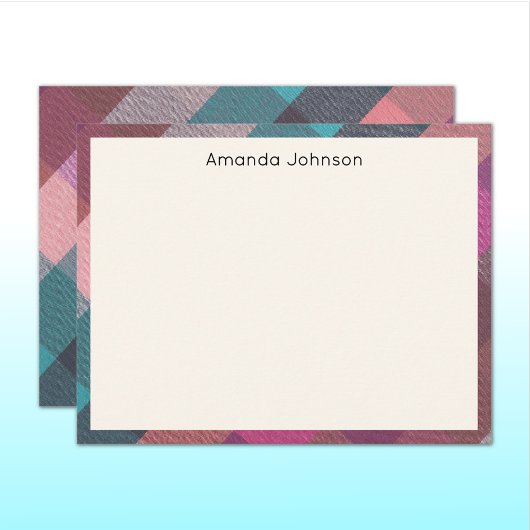 Name || Brightly Colored Woven Fabric Frame Mitteilungskarte