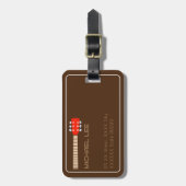 Name Brown des Gitarren-Players oder des Musikspei Gepäckanhänger (Vorderseite vertikal)