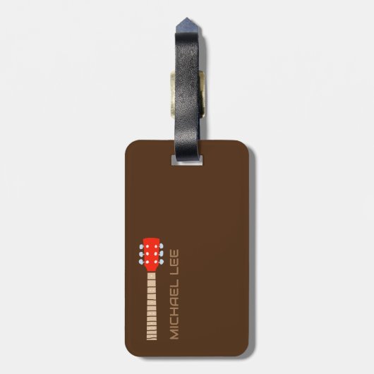 Name Brown des Gitarren-Players oder des Musikspei Gepäckanhänger (Rückseite vertikal)