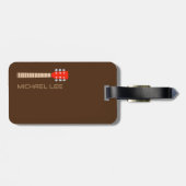 Name Brown des Gitarren-Players oder des Musikspei Gepäckanhänger (Rückseite horizontal)