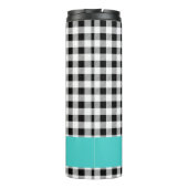 Name, Büffel-Karo Türkis 12oz Thermobecher Thermosbecher (Rückseite)