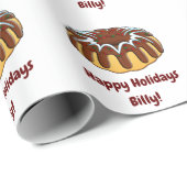 Name Bundt Cake für Weihnachten anpassen Geschenkpapier (Rolleneckpunkt)