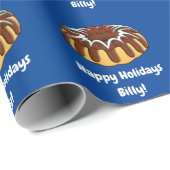 Name Bundt Cake für Weihnachten anpassen Geschenkpapier (Rolleneckpunkt)