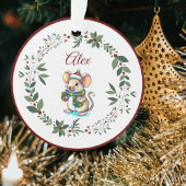 Name Burgundy Niedlich Mouse Weihnachtsbaum Ornament