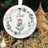 Name Burgundy Niedlich Mouse Weihnachtsbaum Ornament