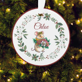 Name Burgundy Niedlich Mouse Weihnachtsbaum Ornament