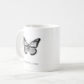 Name Butterfly Black and White Kaffeetasse (Vorderseite Links)