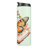 Name Butterfly & Buch hinzufügen Thermosbecher (Nach rechts gedreht)