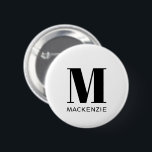 Name Button<br><div class="desc">Moderne Typografie minimalistisches Monogramm Namensdesign,  das auf Personalisierung umgestellt werden kann.</div>