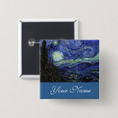 Name Button, Vincent van Gogh, Starry Night Button (Vorne & Hinten)