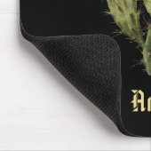 Name Cactus Blume Vintag Zeichnend Schwarze Mousep Mousepad (Ecke)