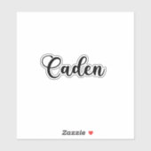 Name Caden - Handgeschriebene Kalligrafie Aufkleber (Blatt)