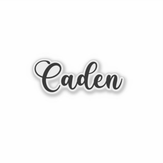 Name Caden - Handgeschriebene Kalligrafie Aufkleber (Vorderseite)