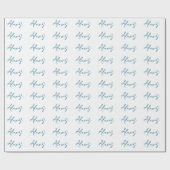 Name Calligraphy Script Plain Simple White Blue Geschenkpapier (Flach)