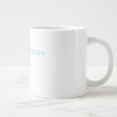 Name Calligraphy Script Plain Simple White Blue Jumbo-Tasse (Rechts)