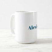 Name Calligraphy Script Plain Simple White Blue Kaffeetasse (Vorderseite Links)