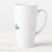 Name Calligraphy Script Plain Simple White Blue Milchtasse (Rechts)