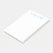 Name Calligraphy Script Plain Simple White Blue Post-it Klebezettel (angewinkelt)