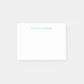 Name Calligraphy Script Plain Simple White Blue Post-it Klebezettel (Vorderseite)