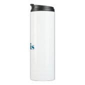 Name Calligraphy Script Plain Simple White Blue Thermosbecher (Nach rechts gedreht)