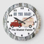 Name Camping Campingmauuhr hinzufügen Große Wanduhr (Vorderseite)