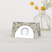 Name Cards Navy Blue Wedding Table Vintag Platzkarte (Rückseite)