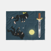 Name-Cartoon Ninjas Fleecedecke (Vorderseite (Horizontal))