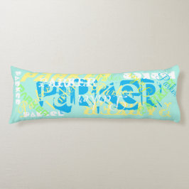 Name Change Body Pillow Name Collage Soft Pastels Seitenschläferkissen