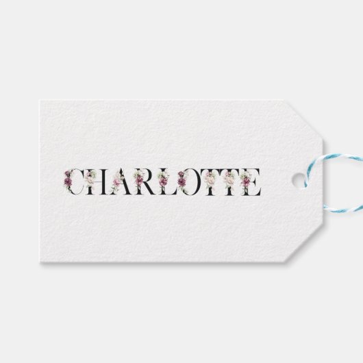 Name Charlotte Geschenkanhänger (Vorderseite (Horizontal))