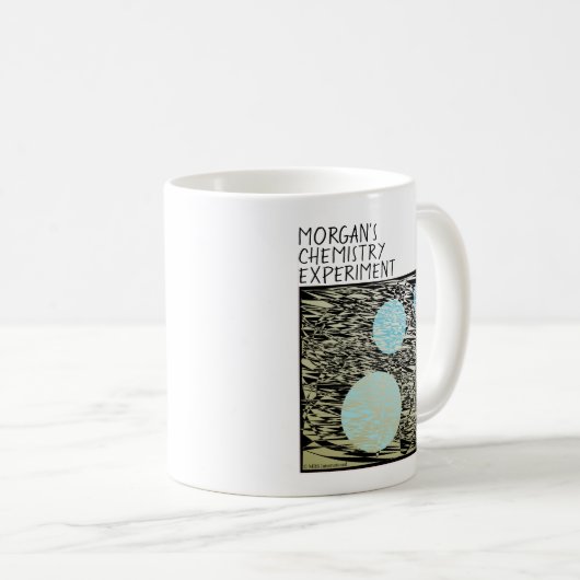 Name Chemie Experiment Blue Bubbles Black Funny Kaffeetasse (VorderseiteRechts)