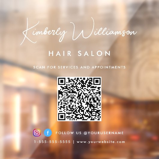 Name Chic Signature Script QR Code Fensteraufkleber (Blatt 2)