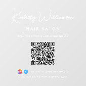 Name Chic Signature Script QR Code Fensteraufkleber (Blatt)