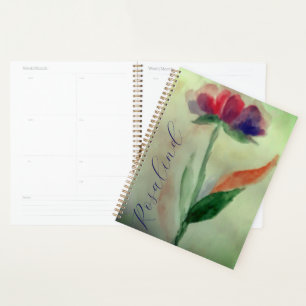 Name Chic Violet und Stehende blaue Blume hinzufüg Planer