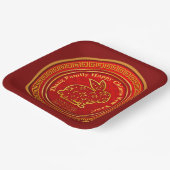 Name Chinesisches Neujahr 2023 Rabbit Red Gold 9" Pappteller (Gewinkelt)