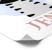 Name Christliches Niedliches Baby Zebra Biokonzept Poster (Ecke)