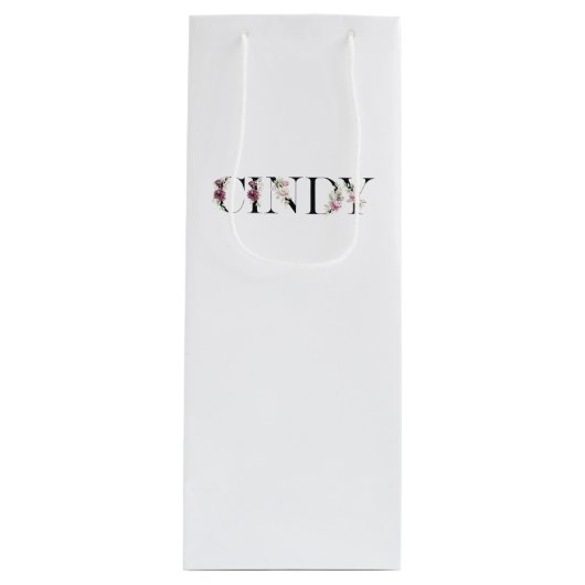 Name Cindy Geschenktüte Für Weinflaschen (Vorderseite)