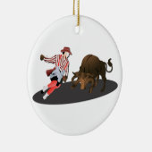 NAME: Clown und Stier 1-No-Text Keramik Ornament (Rechts)
