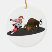 NAME: Clown und Stier 1-No-Text Keramik Ornament (Vorne)