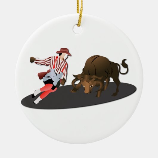 NAME: Clown und Stier 1-No-Text Keramik Ornament (Vorne)