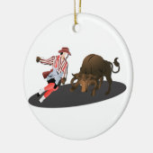 NAME: Clown und Stier 1-No-Text Keramik Ornament (Links)